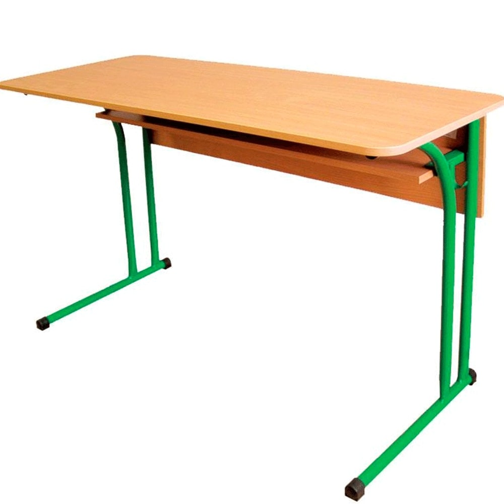 Стіл учнівський двомісний з заокругленими кутами 1200х500х580/640/700/760мм (відповідно від 3-ої до 6-ої ростових груп) Дроздовський